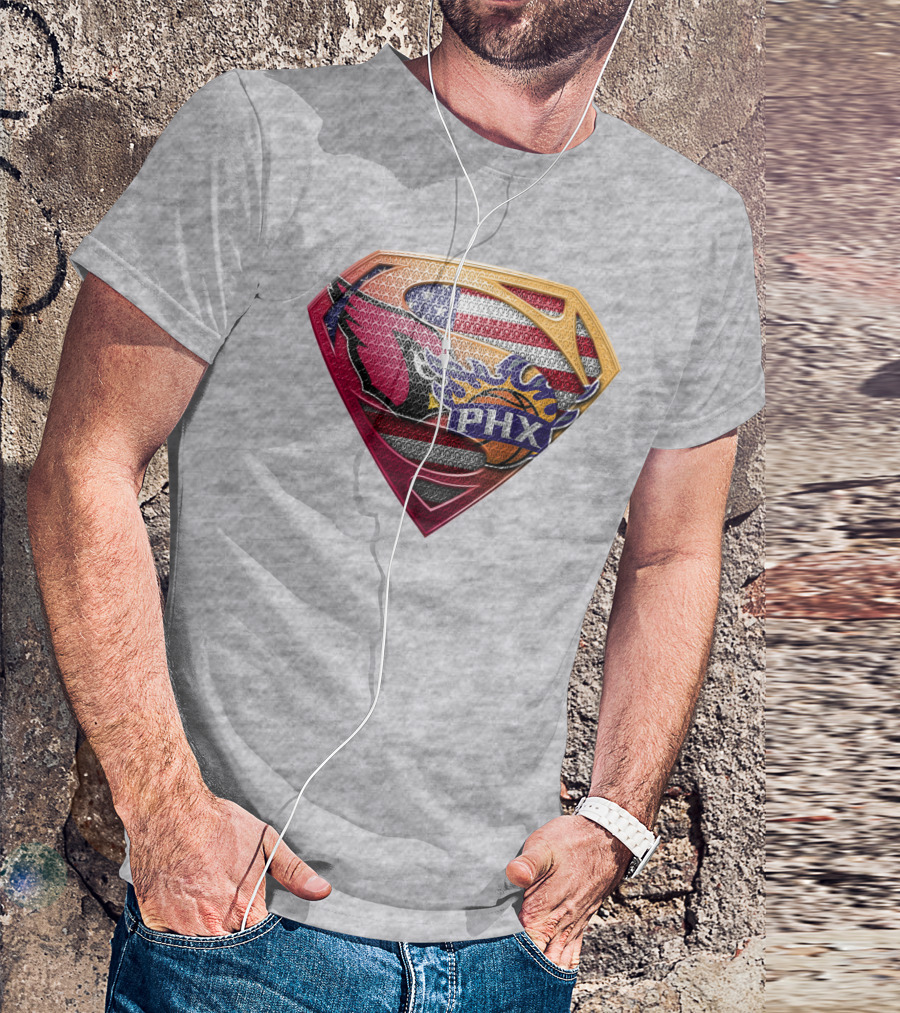 Superman Phx Suns Basketball Shield T-Shirt