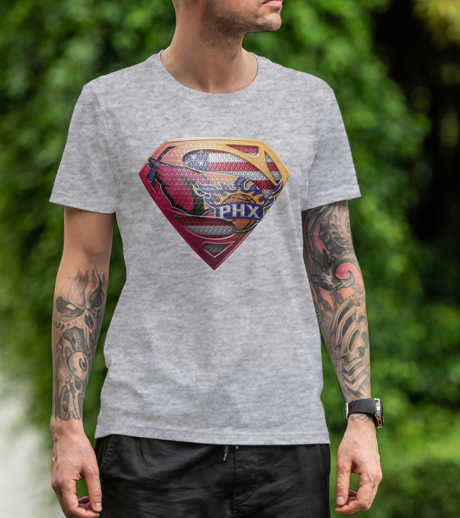 Superman Phx Suns Basketball Shield T-Shirt