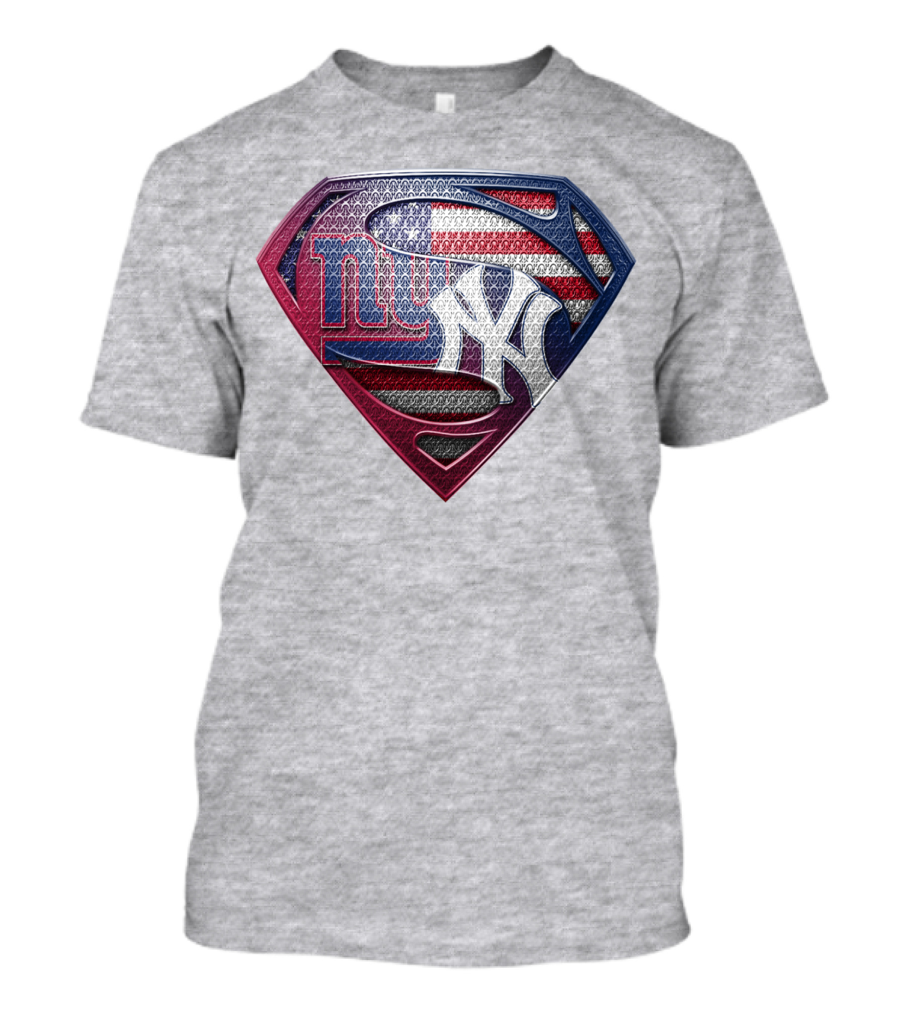 Ny Giants Yankees American Flag Logo Superhero Crest T-Shirt