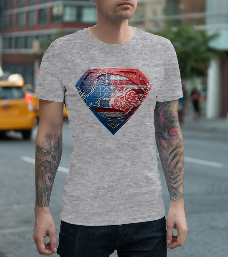 Superman Detroit Red Wings Logo Shield 074 T-Shirt