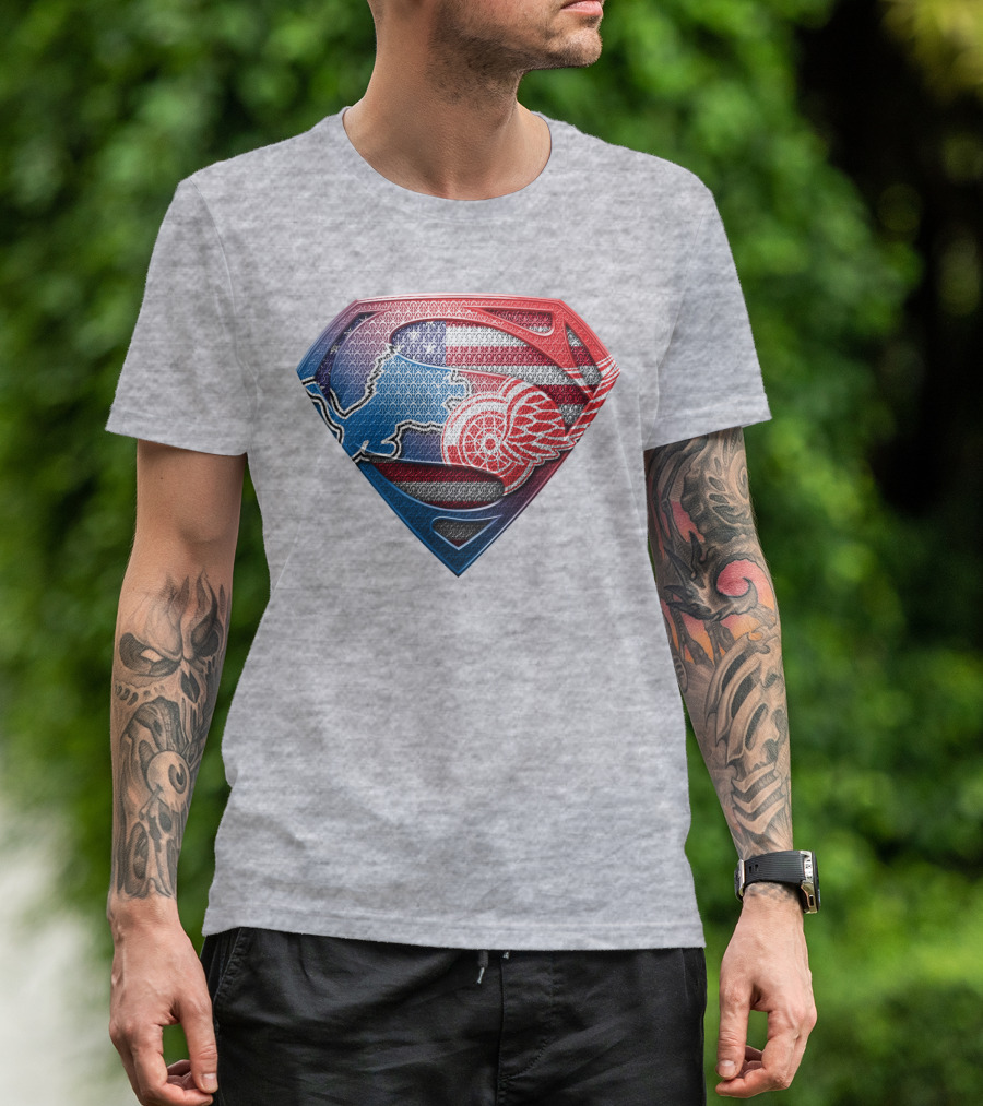 Superman Detroit Red Wings Logo Shield 074 T-Shirt