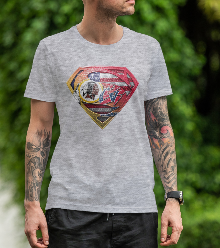 Superman Washington Redskins Wizards Nfl Nba Mix Superhero T-Shirt