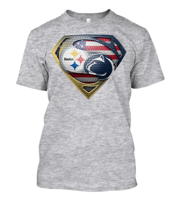 Steelers Penn State Super Shield With American Flag T-Shirt