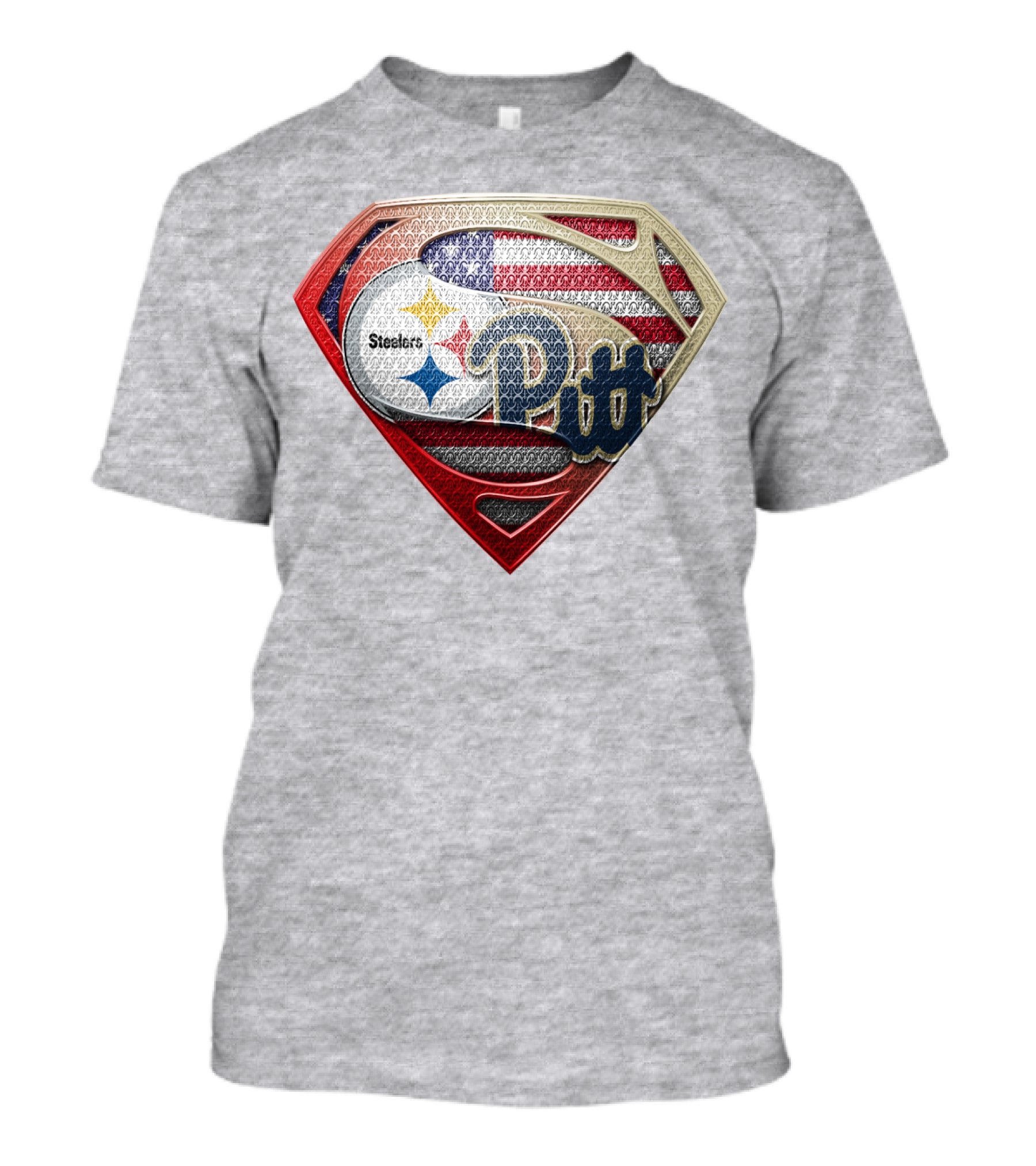 Superman Shield Stars And Stripes Steelers Pitt T-Shirt