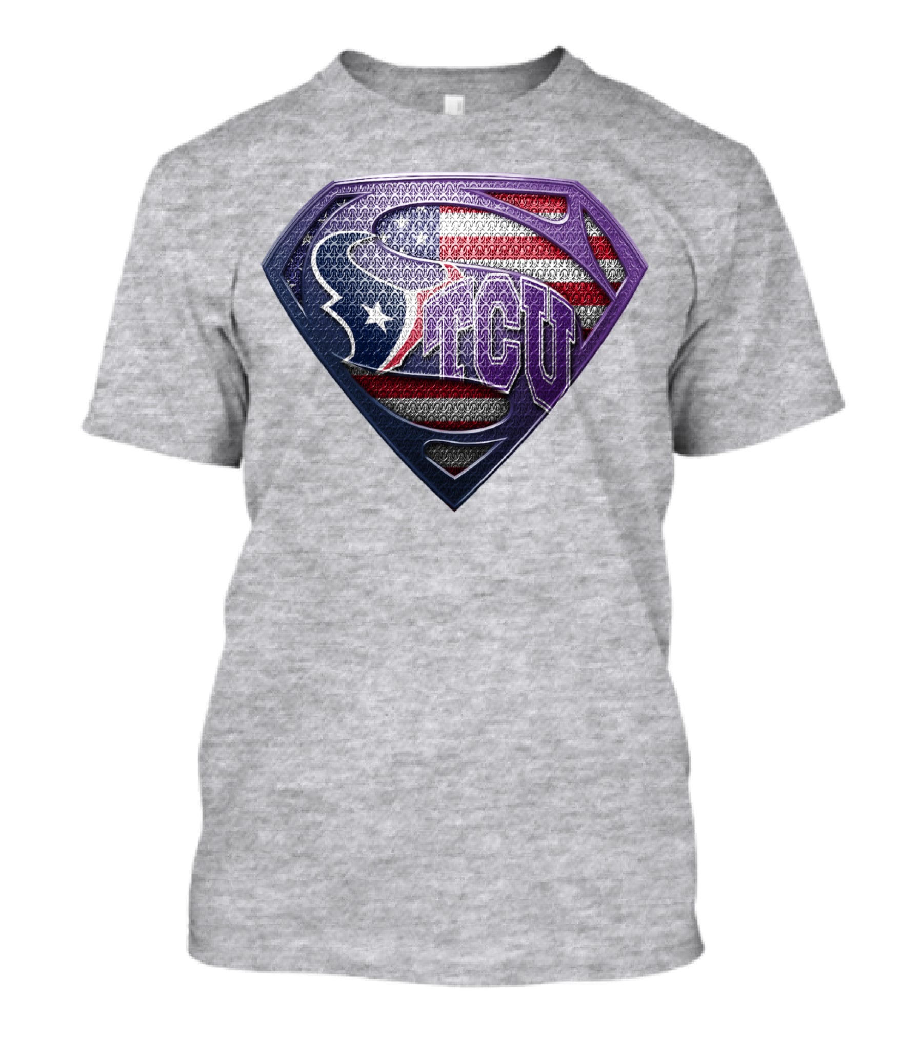 Tcu Super Shield American Flag Style T-Shirt