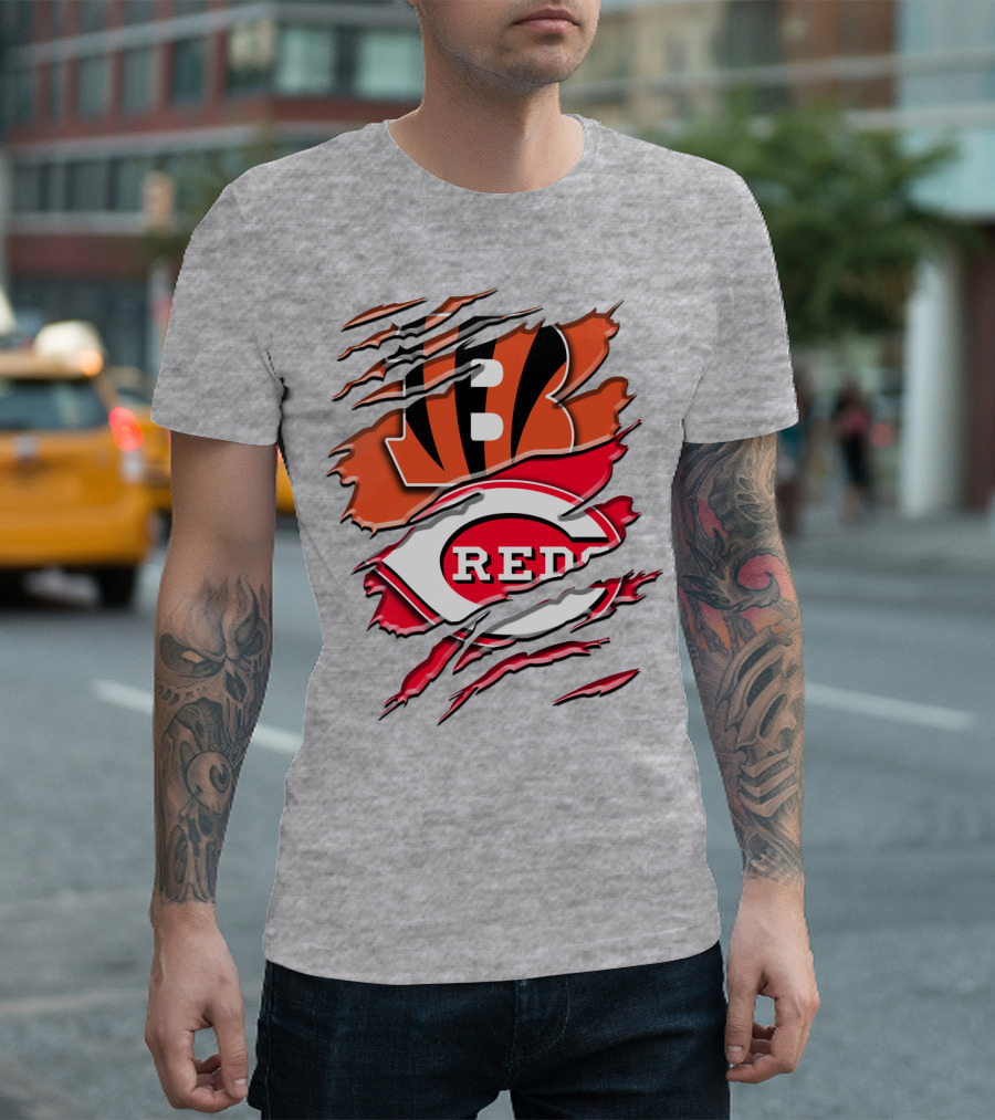 Bengals Reds Ripped Claw T-Shirt