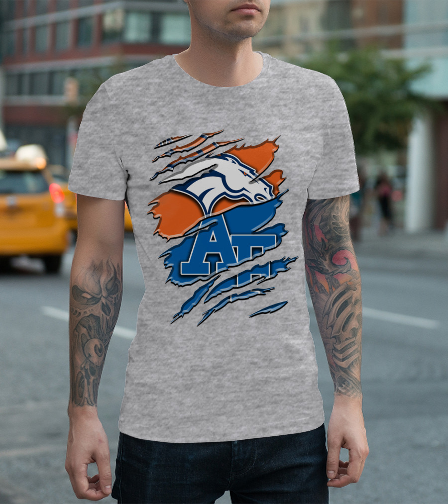 Denver Broncos And Air Force Falcons Logo Mashup Rah 015 T-Shirt