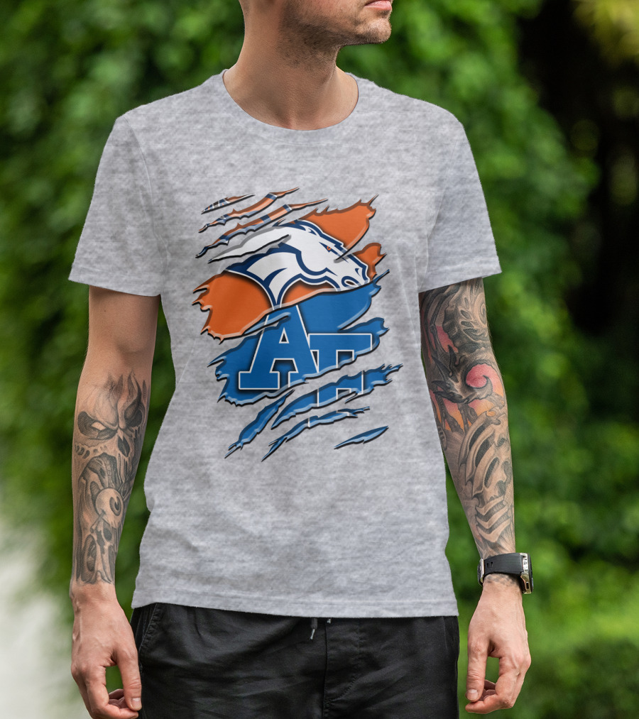 Denver Broncos And Air Force Falcons Logo Mashup Rah 015 T-Shirt