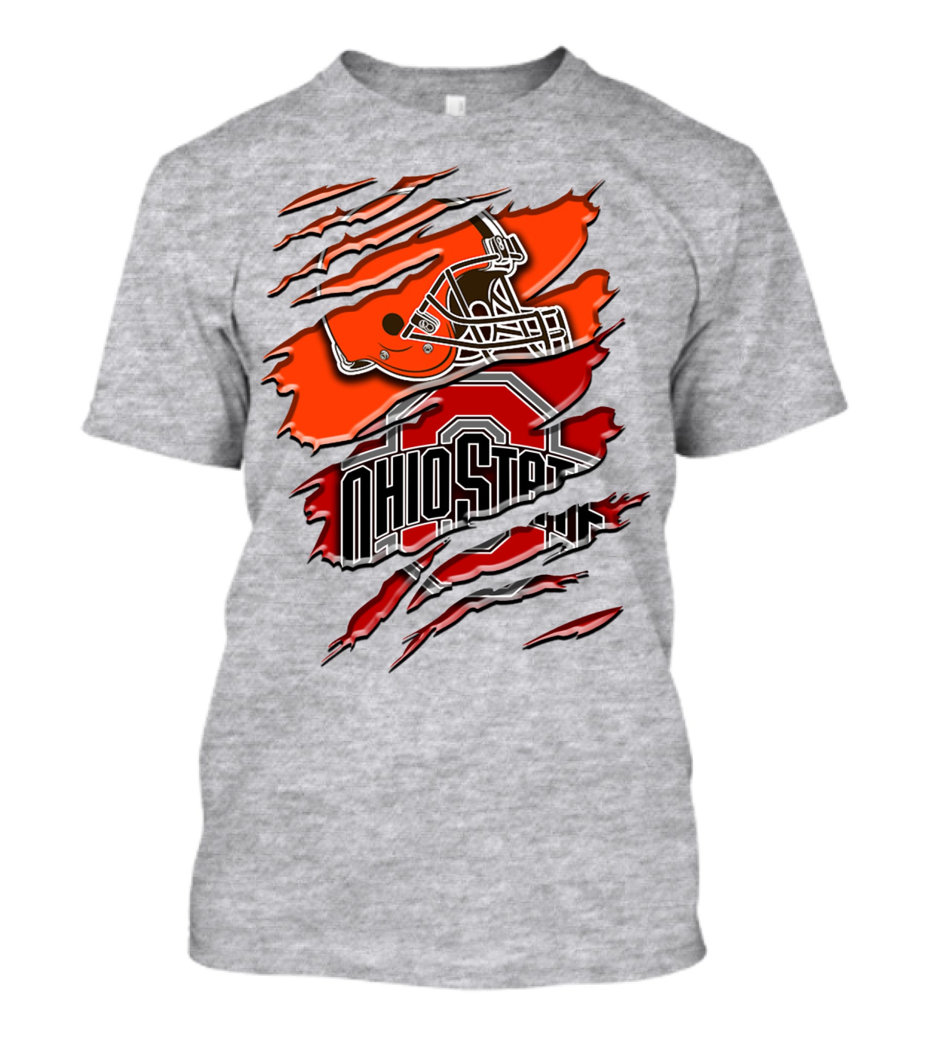 Ohio State Buckeyes Cleveland Browns Helmet Rah T-Shirt