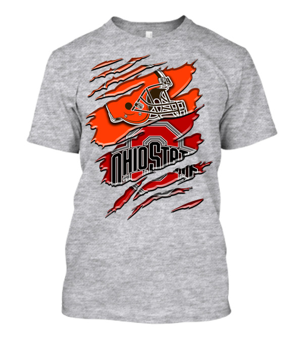 Ohio State Buckeyes Cleveland Browns Helmet Rah T-Shirt