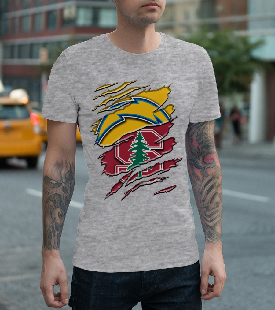 Los Angeles Chargers And Stanford Cardinal Rah 034 T-Shirt