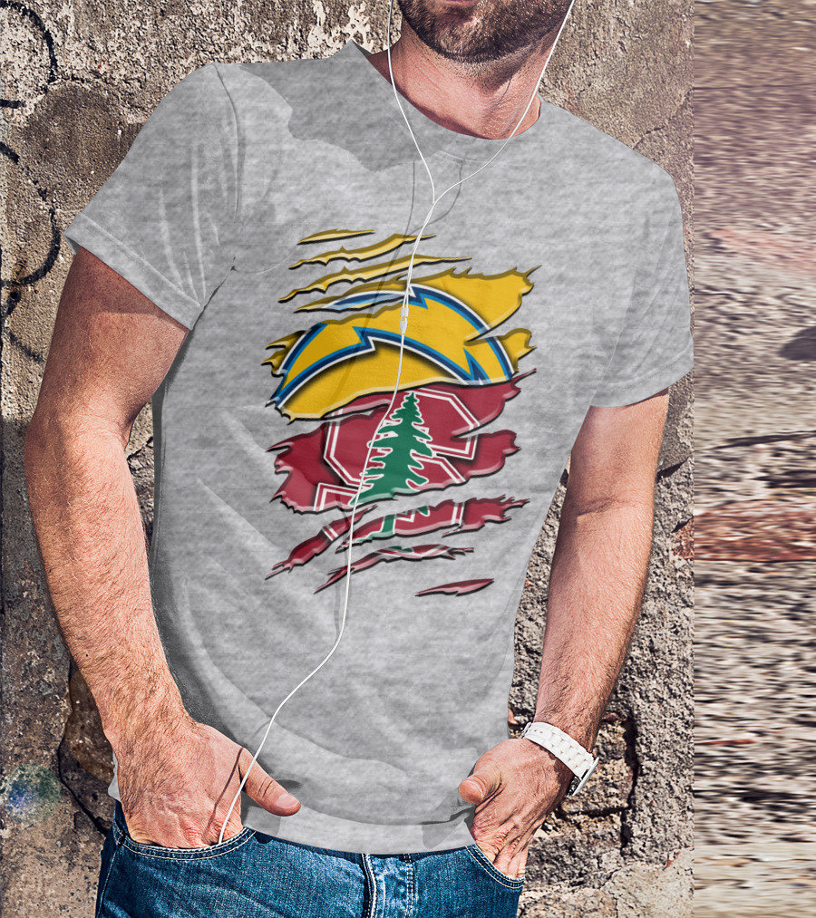 Los Angeles Chargers And Stanford Cardinal Rah 034 T-Shirt