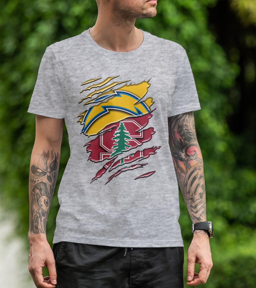 Los Angeles Chargers And Stanford Cardinal Rah 034 T-Shirt