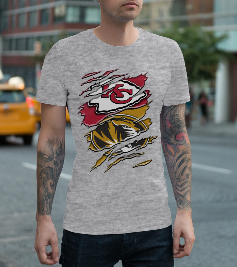 Kansas City Chiefs And Missouri Tigers Claw Logo Rah 039 T-Shirt
