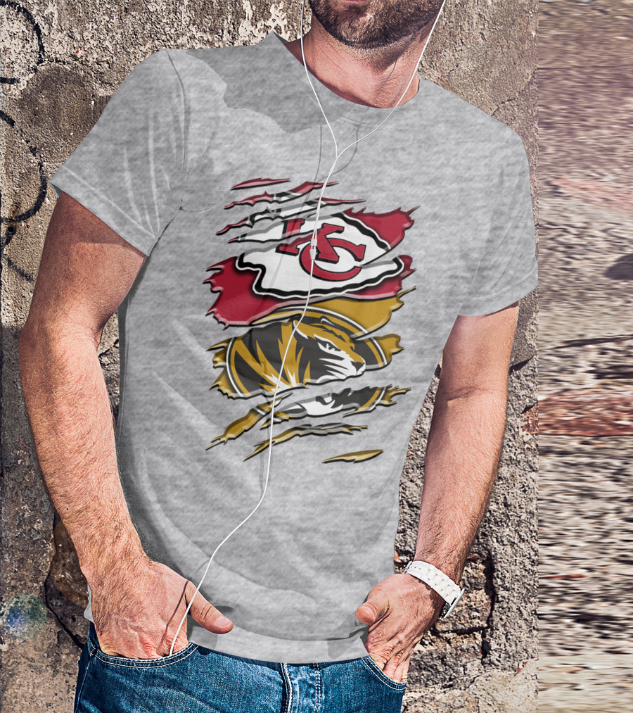 Kansas City Chiefs And Missouri Tigers Claw Logo Rah 039 T-Shirt