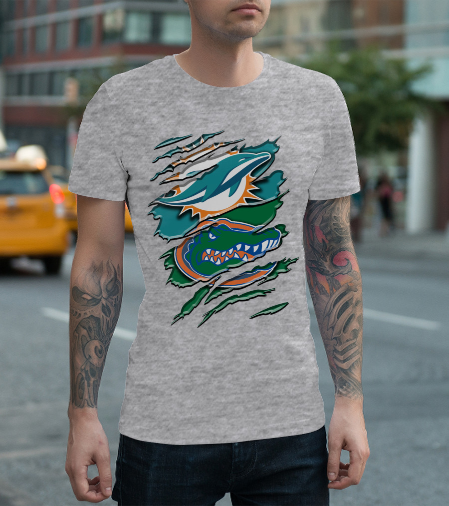 Rah Miami Dolphins Florida Gators Rip T-Shirt
