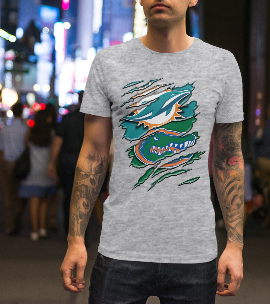 Rah Miami Dolphins Florida Gators Rip T-Shirt