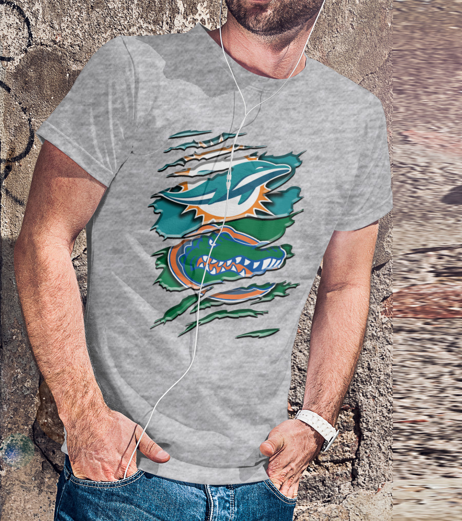 Rah Miami Dolphins Florida Gators Rip T-Shirt
