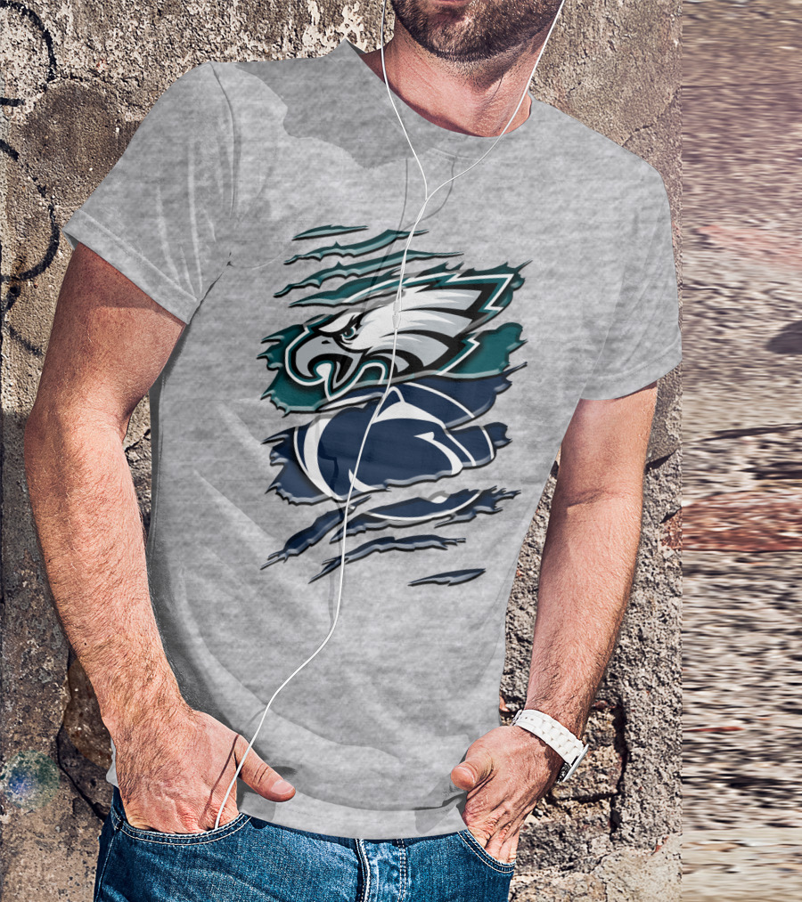Philadelphia Eagles Penn State Nittany Lions Layered Claw Marks T-Shirt