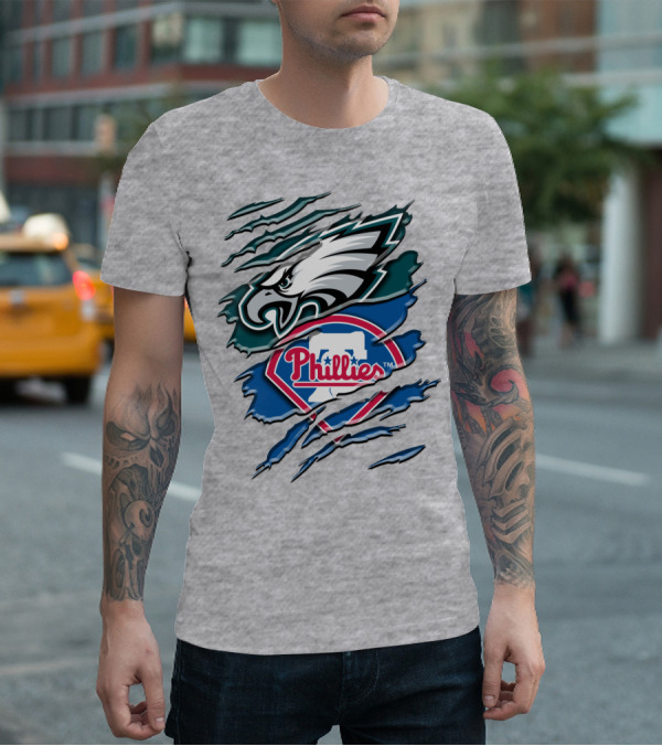 Philadelphia Eagles Phillies Logo Mashup T-Shirt
