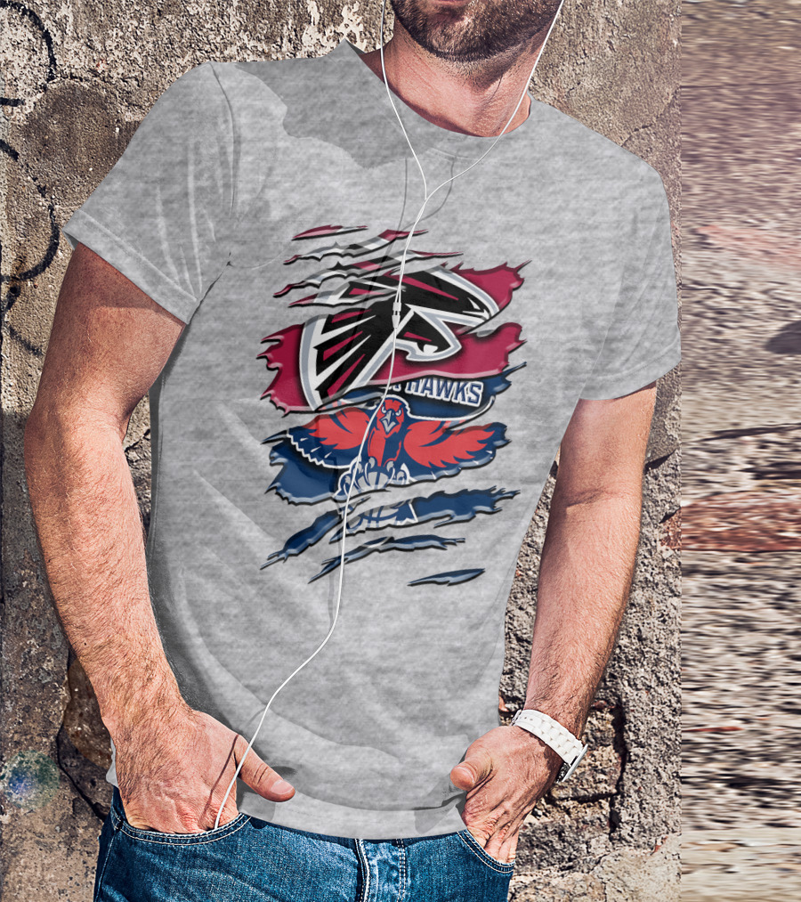 Atlanta Falcons And Hawks Logo Crossover Rah 060 T-Shirt
