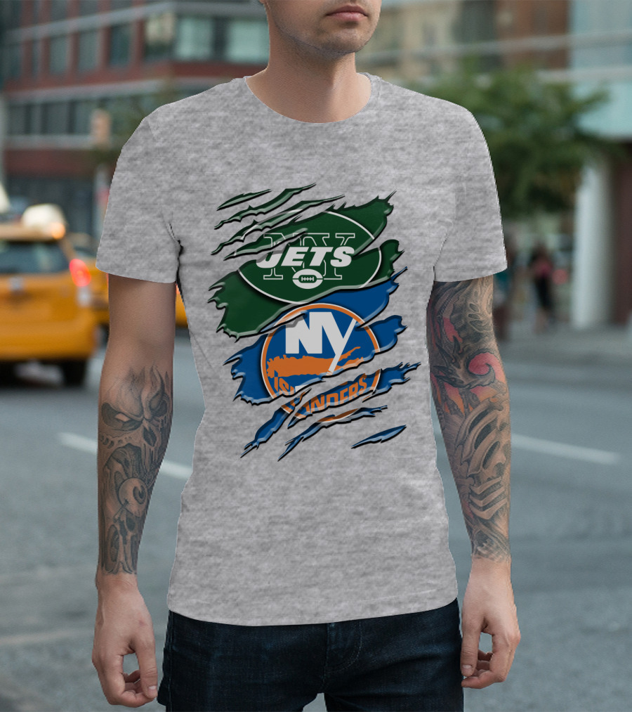New York Jets Ny Islanders Crossover Rah 068 T-Shirt