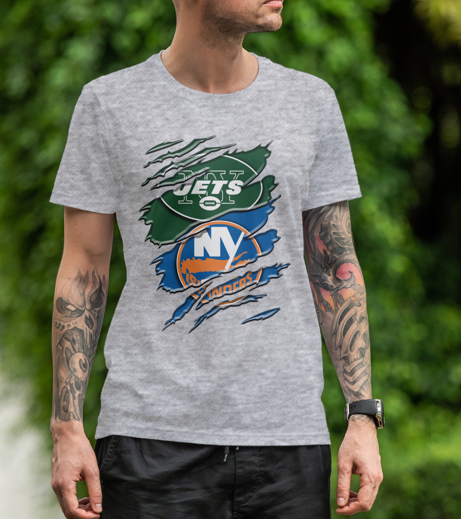 New York Jets Ny Islanders Crossover Rah 068 T-Shirt