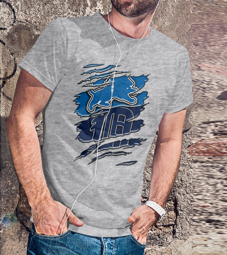 Detroit Lions Tigers Blue Rah 075 T-Shirt