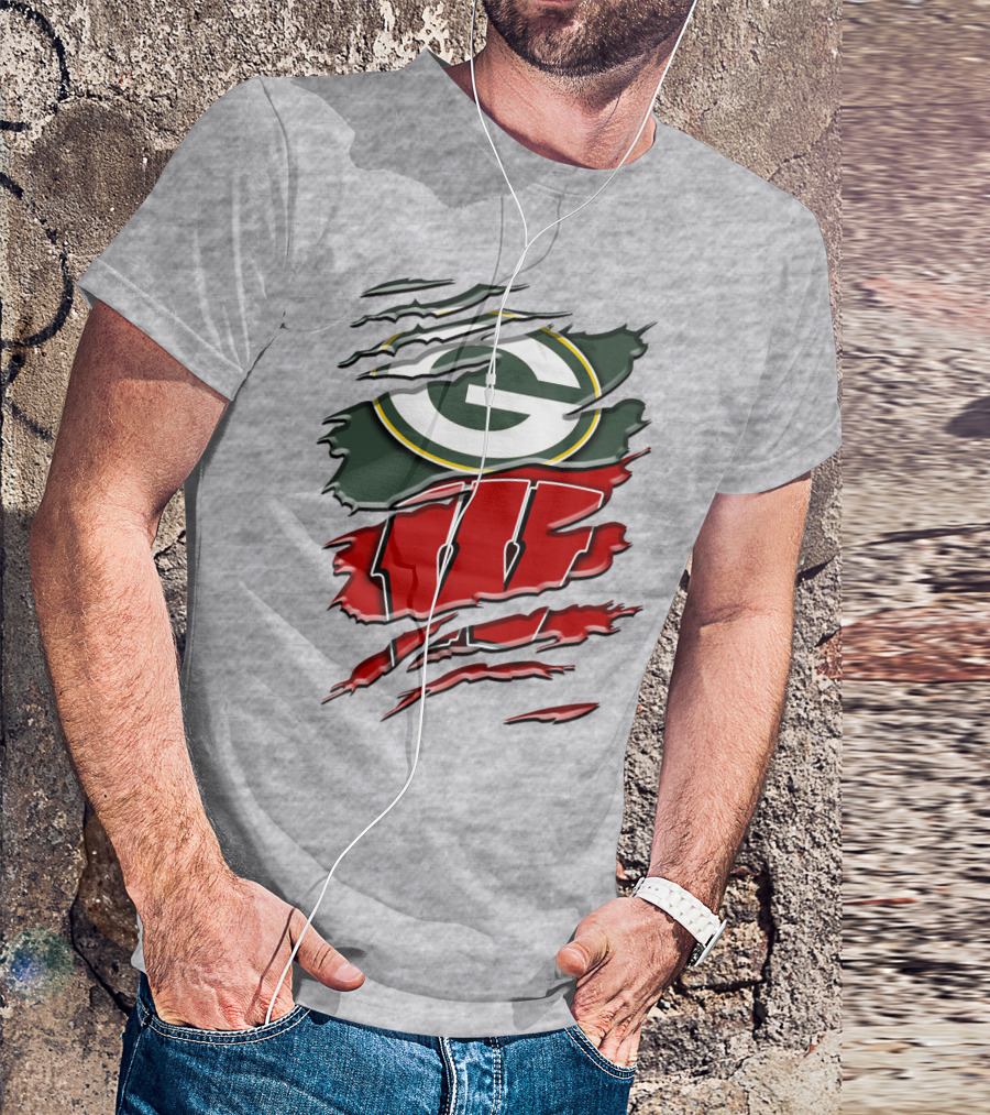 Green Bay Packers Wisconsin Badgers Claw Marks T-Shirt