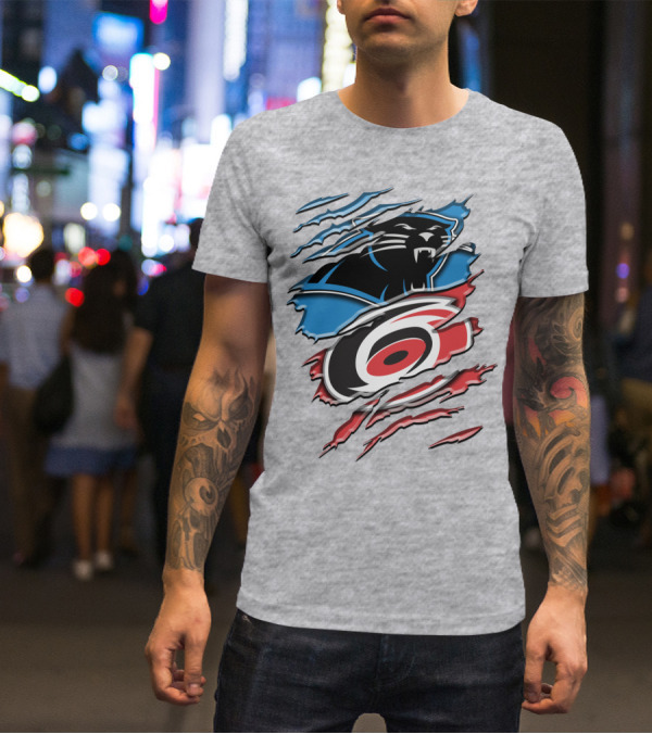 Carolina Panthers And Hurricanes Claw T-Shirt