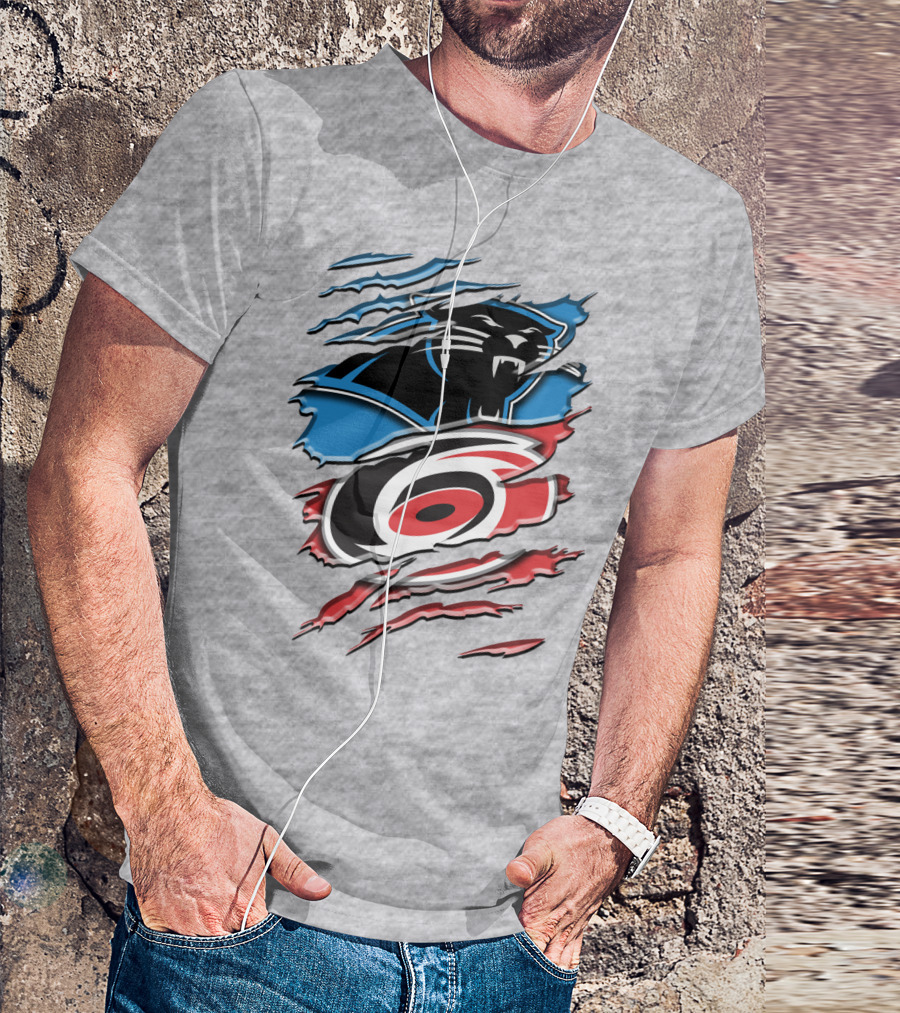 Carolina Panthers And Hurricanes Claw T-Shirt