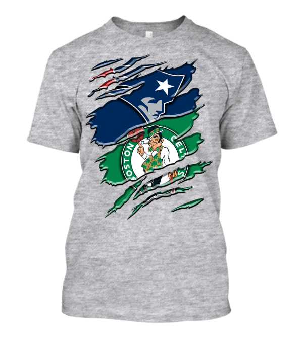 Patriots And Boston Celtics Logo Mashup Rah 090 T-Shirt