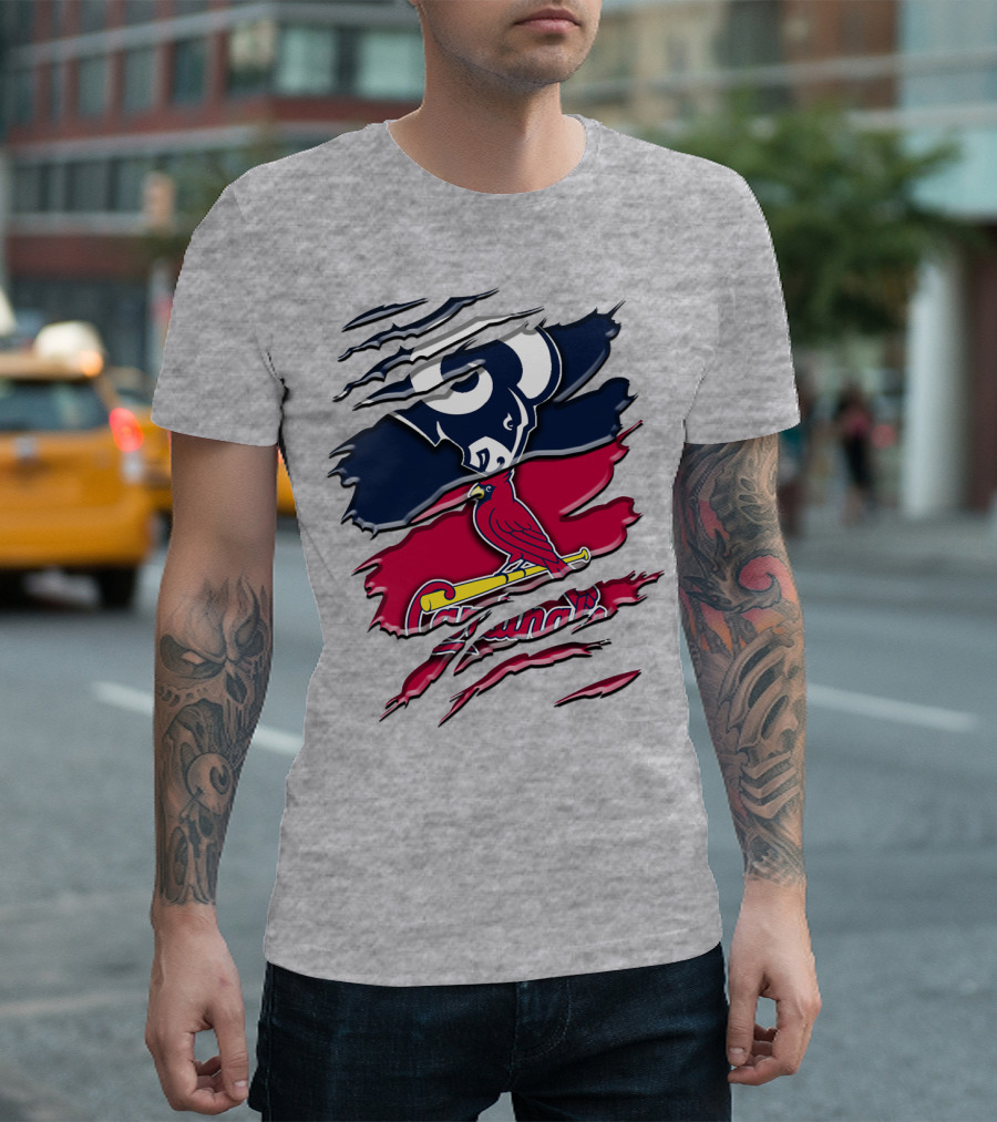 Rams Cardinals Fan Crossover T-Shirt