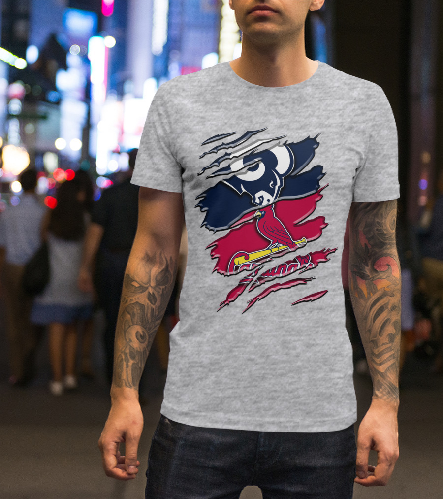 Rams Cardinals Fan Crossover T-Shirt