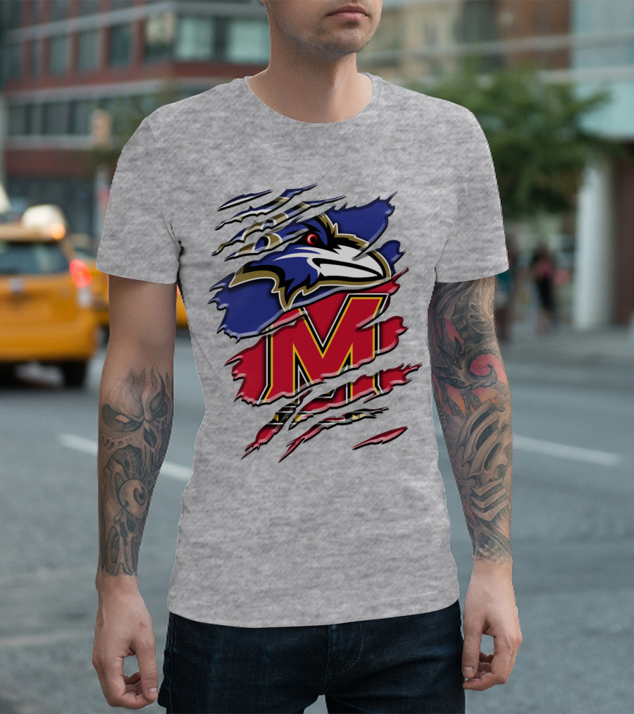 Baltimore Ravens Maryland Terrapins Mashup Rah 102 T-Shirt