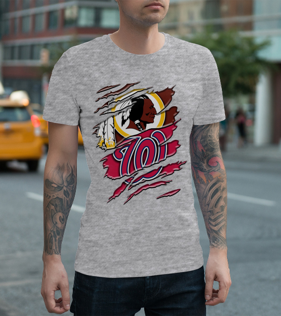 Washington Football Team And Nationals Logo Mashup Rah 105 T-Shirt