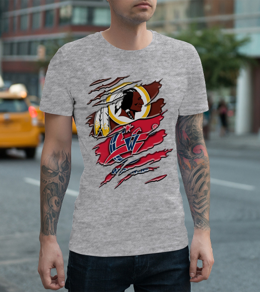 Washington Wizards Redskins Logo Mashup T-Shirt