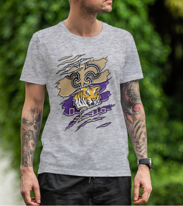 New Orleans Saints And Lsu Tigers Rah 107 T-Shirt