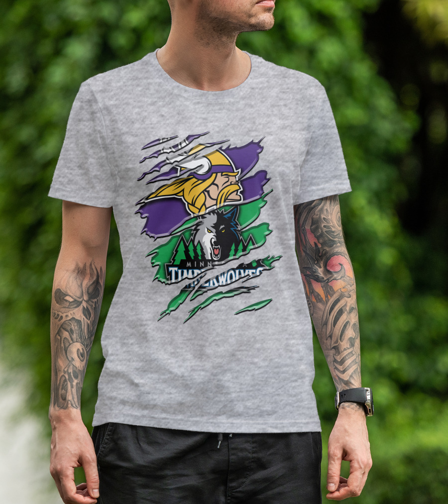 Minnesota Vikings Timberwolves Rah 134 Collaboration T-Shirt