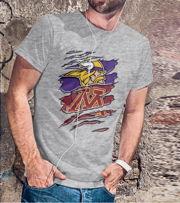 Minnesota Vikings And Golden Gophers Claw Marks Rah 133 T-Shirt