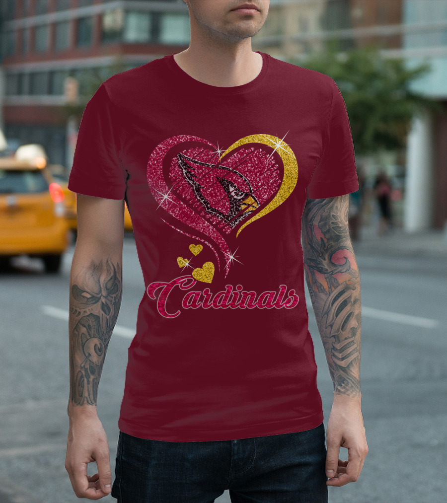 Cardinals Heart Glitter T-Shirt