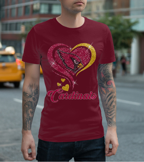 Cardinals Heart Glitter T-Shirt