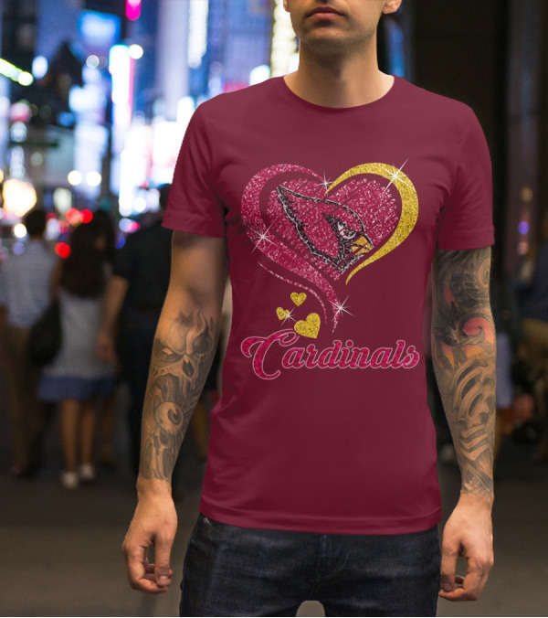 Cardinals Heart Glitter T-Shirt