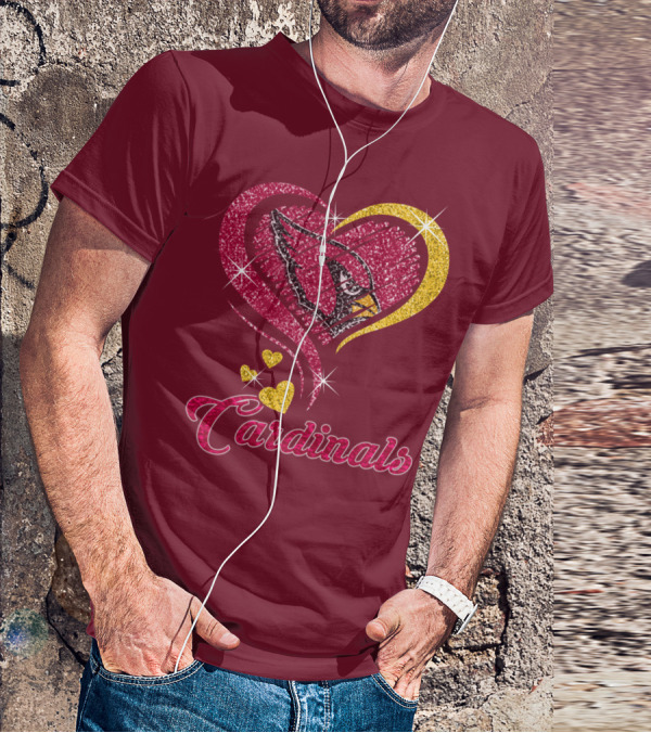 Cardinals Heart Glitter T-Shirt
