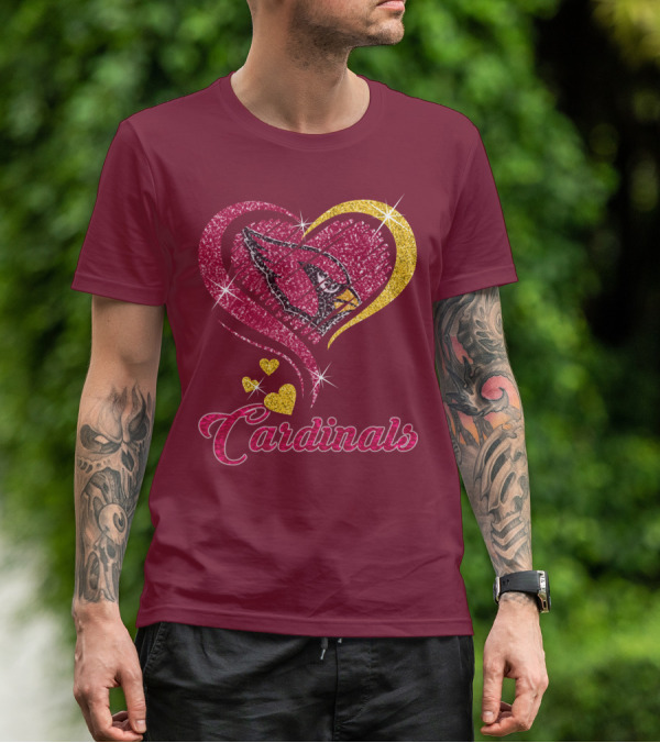 Cardinals Heart Glitter T-Shirt