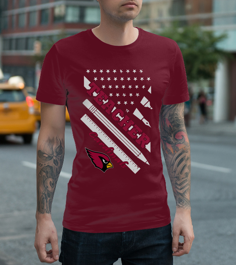 Arizona Cardinals Teacher Stars And Tools T-Shirt