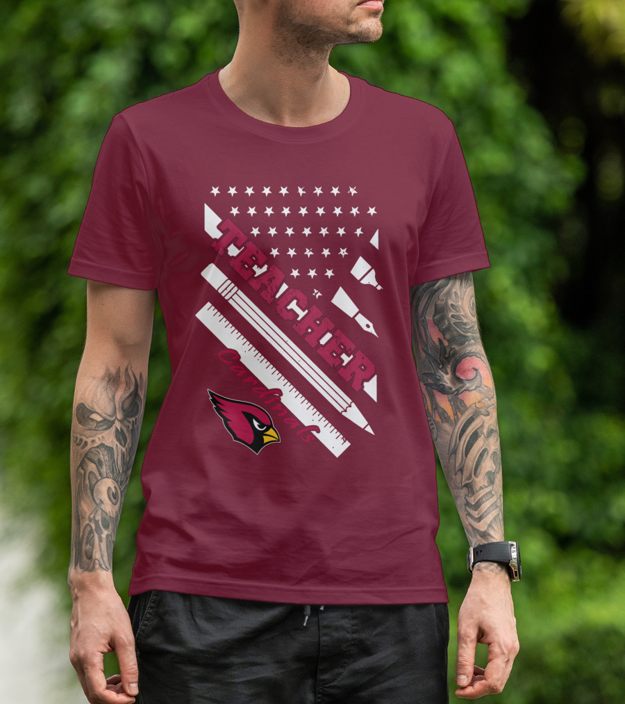 Arizona Cardinals Teacher Stars And Tools T-Shirt