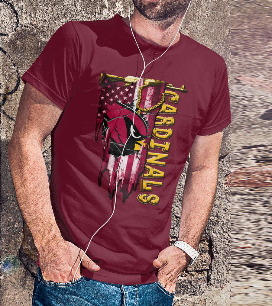 Cardinals Usa Flag And Chain T-Shirt
