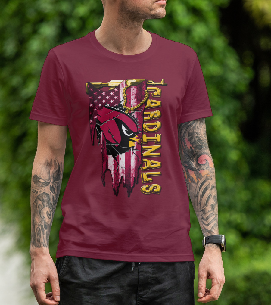 Cardinals Usa Flag And Chain T-Shirt