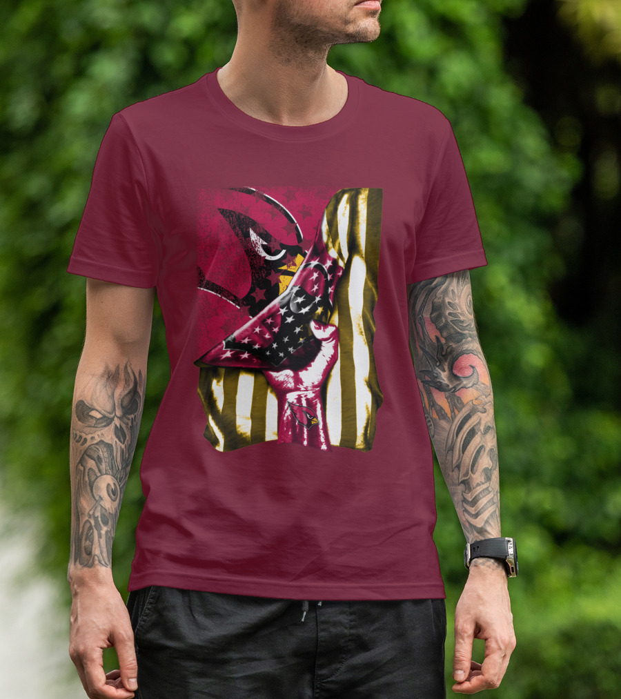 Arizona Cardinals Bold Patriotic Flag T-Shirt